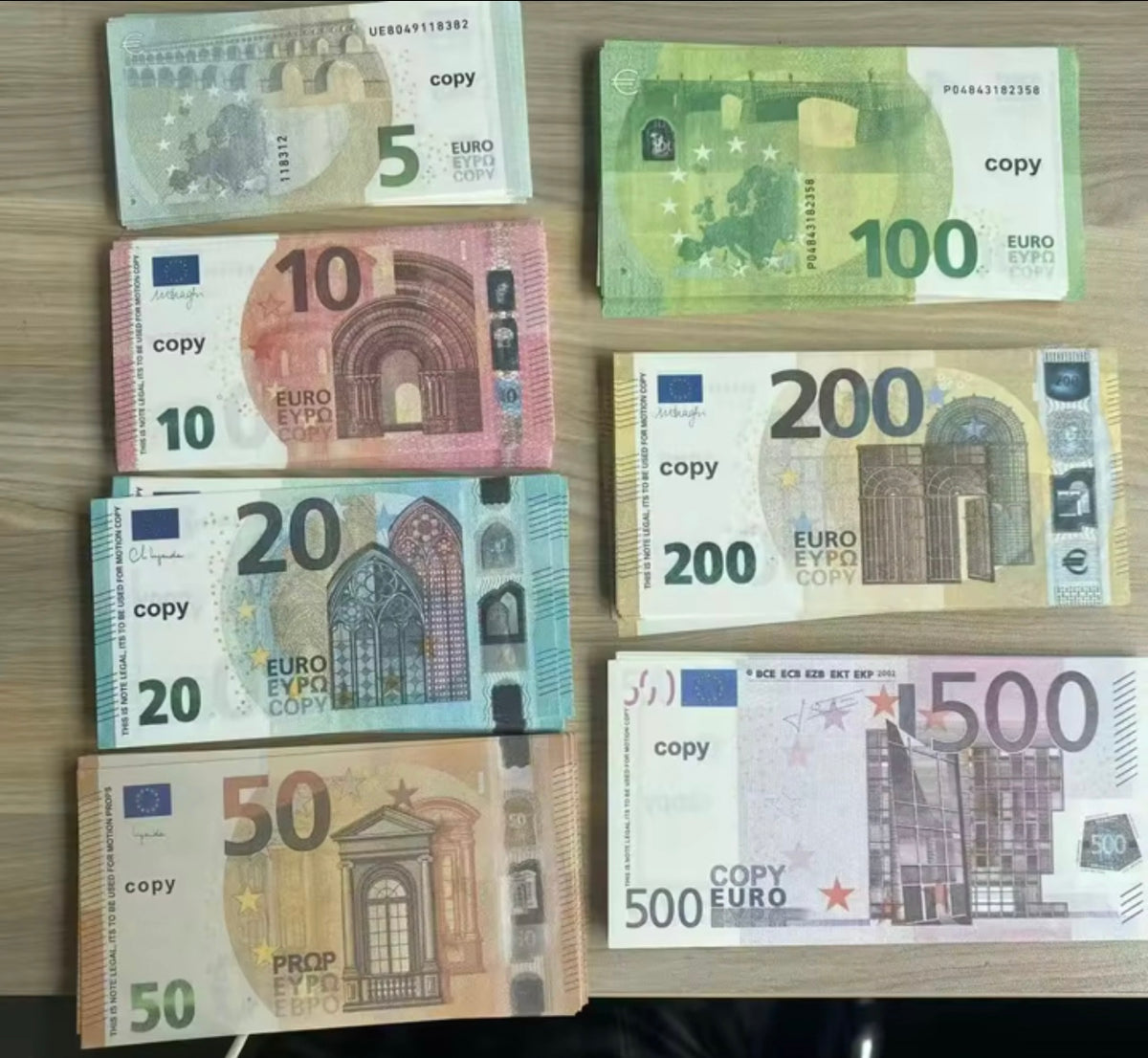 350 Billets Factices en Euros – Jeu, Apprentissage & Mise en Scène