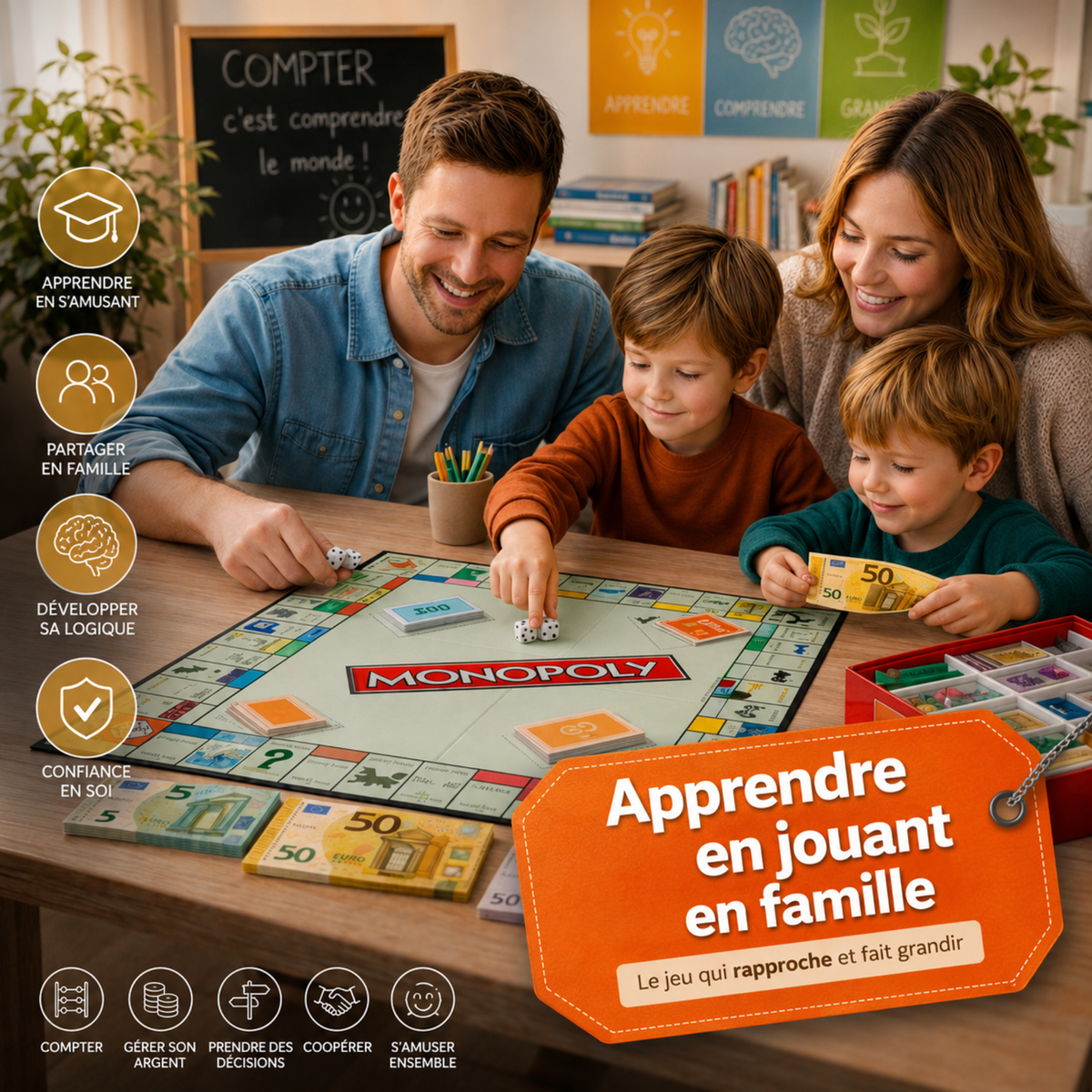 350 Billets Factices en Euros – Jeu, Apprentissage & Mise en Scène